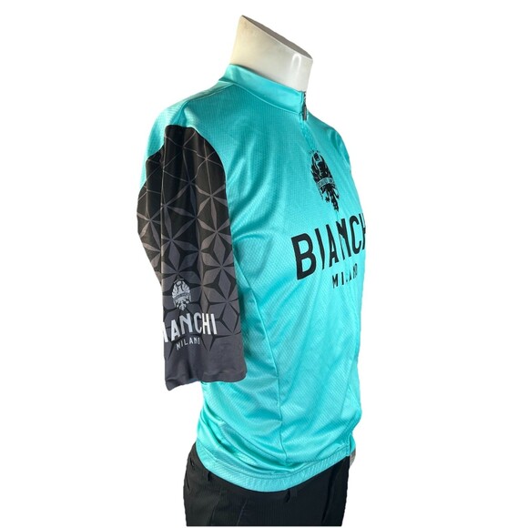 Bianchi Milano Women’s XL Cycling Jersey Short Sleeve Eagle Crown Made in Italy - Picture 4 of 10
